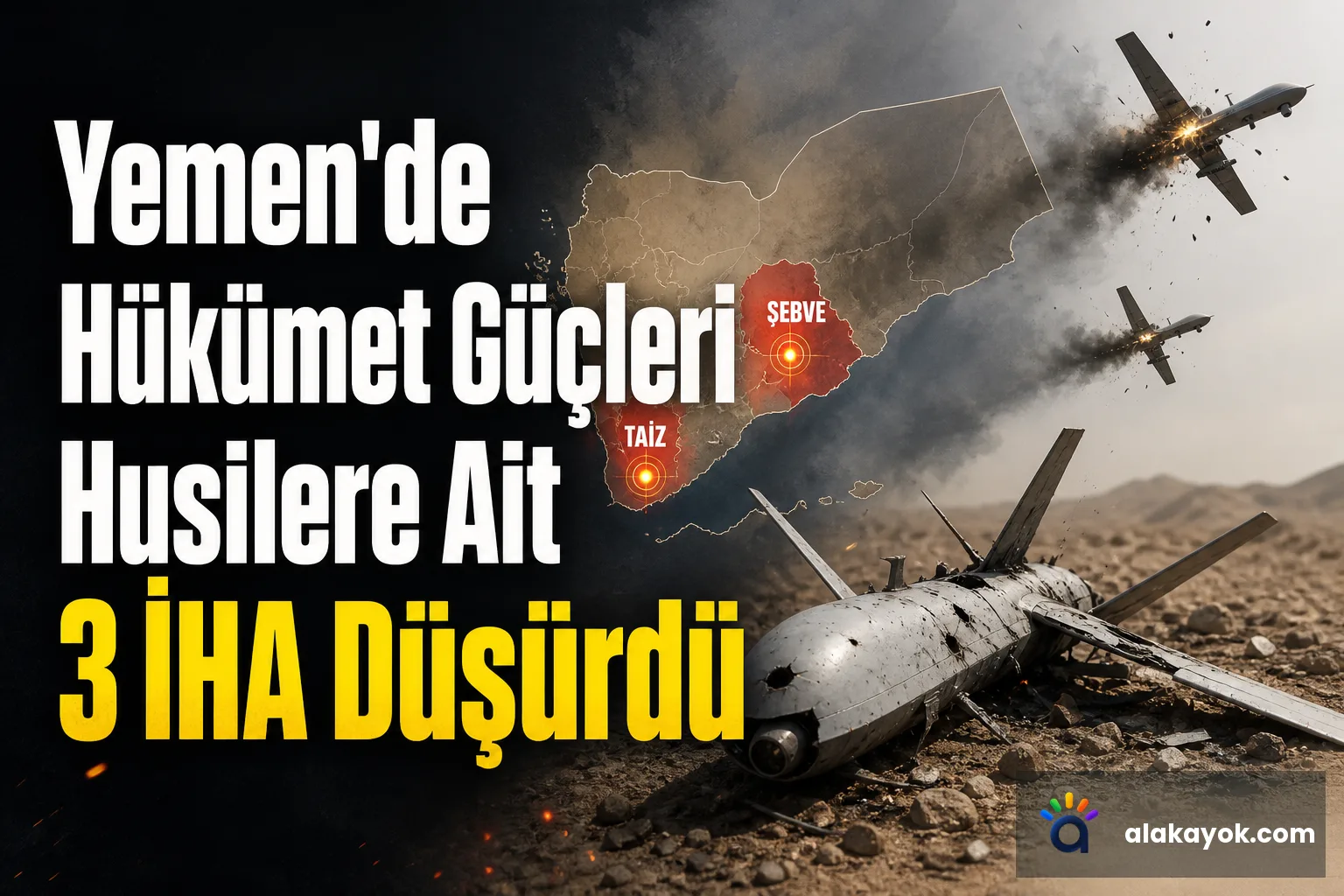 Yemen'de Hükümet Güçleri Husilere Ait 3 İHA Düşürdü
