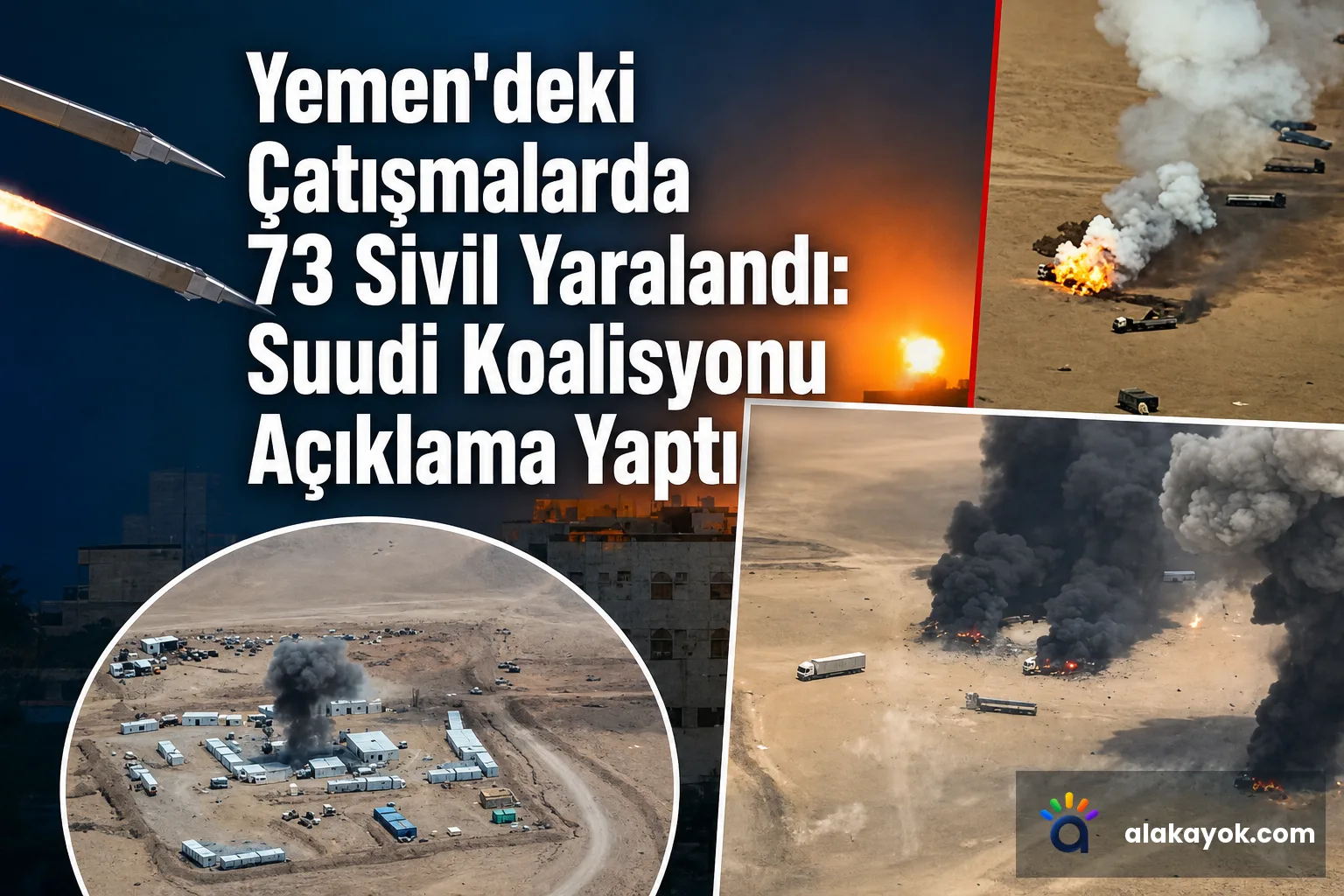 Yemen'deki Çatışmalarda 73 Sivil Yaralandı: Suudi Koalisyonu Açıklama Yaptı