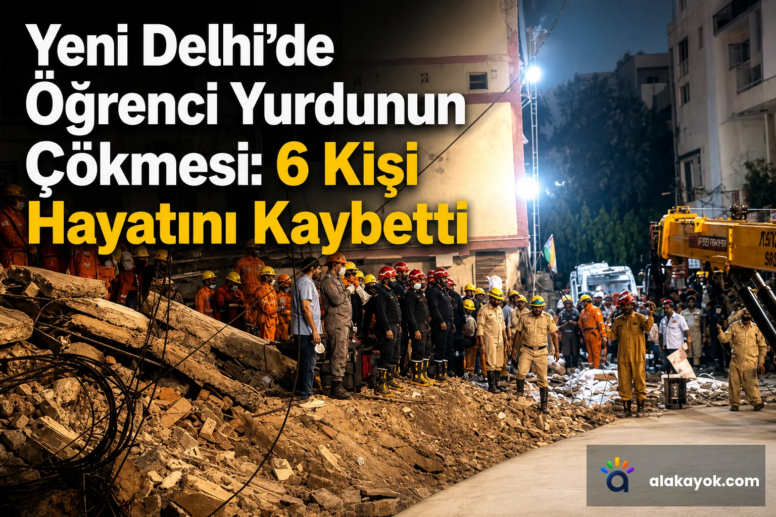 Yeni Delhi'de Öğrenci Yurdunun Çökmesi: 6 Kişi Hayatını Kaybetti