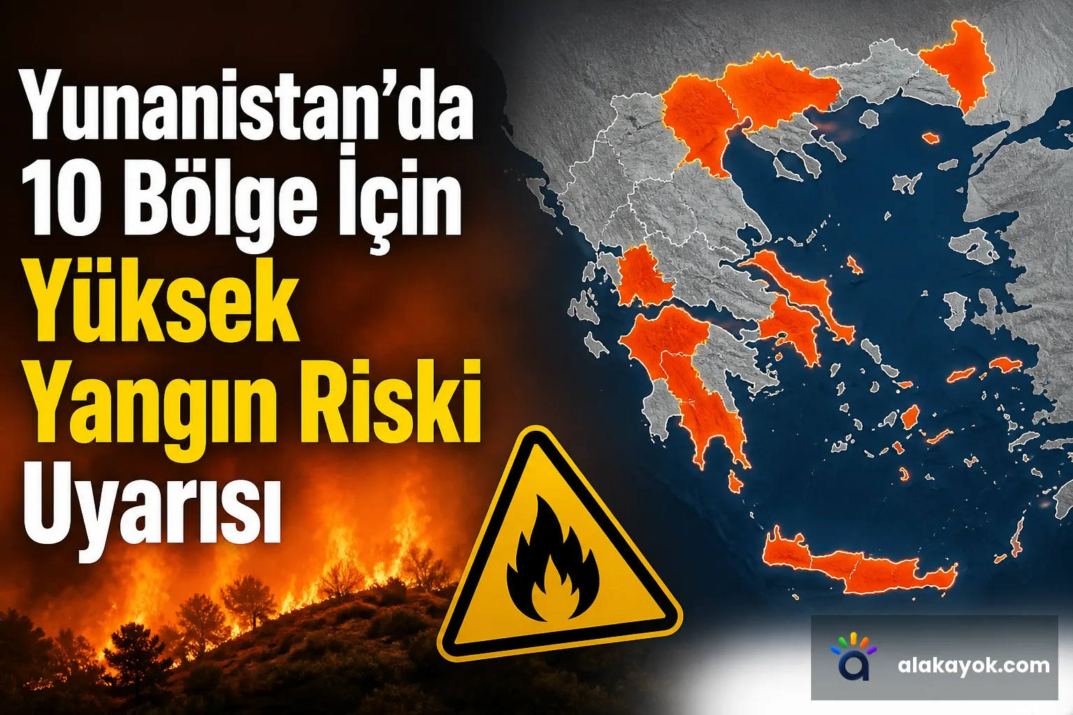 Yunanistan’da 10 Bölge İçin Yüksek Yangın Riski Uyarısı