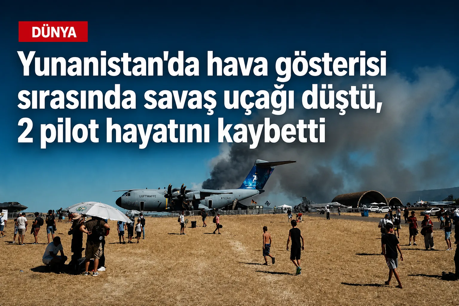 Yunanistan'da hava gösterisi sırasında savaş uçağı düştü, 2 pilot hayatını kaybetti