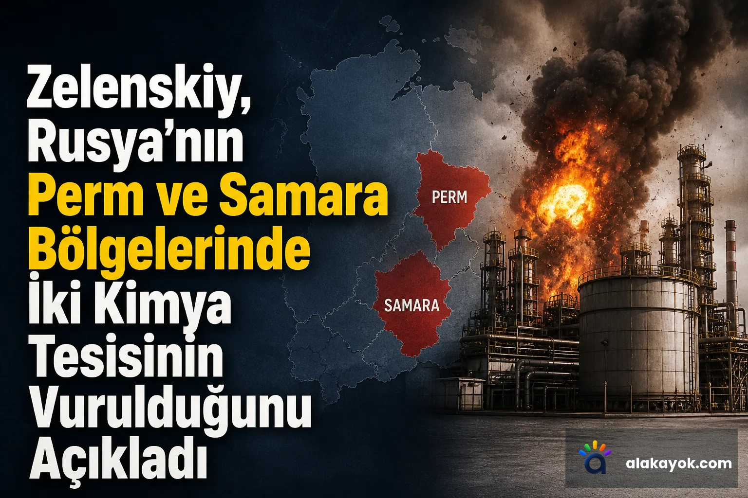 Zelenskiy, Rusya'nın Perm ve Samara Bölgelerinde İki Kimya Tesisinin Vurulduğunu Açıkladı