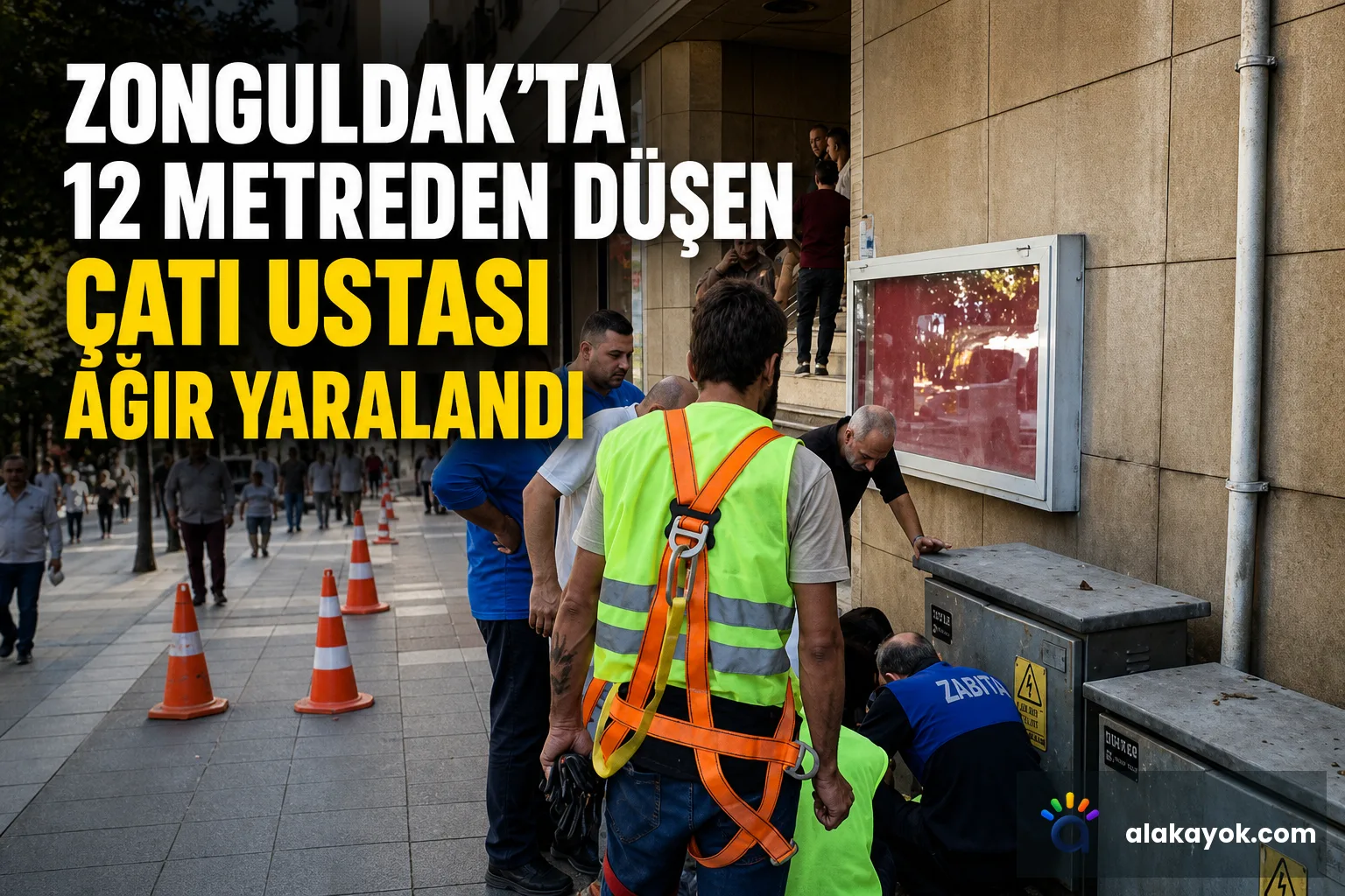 Zonguldak'ta 12 Metreden Düşen Çatı Ustası Ağır Yaralandı