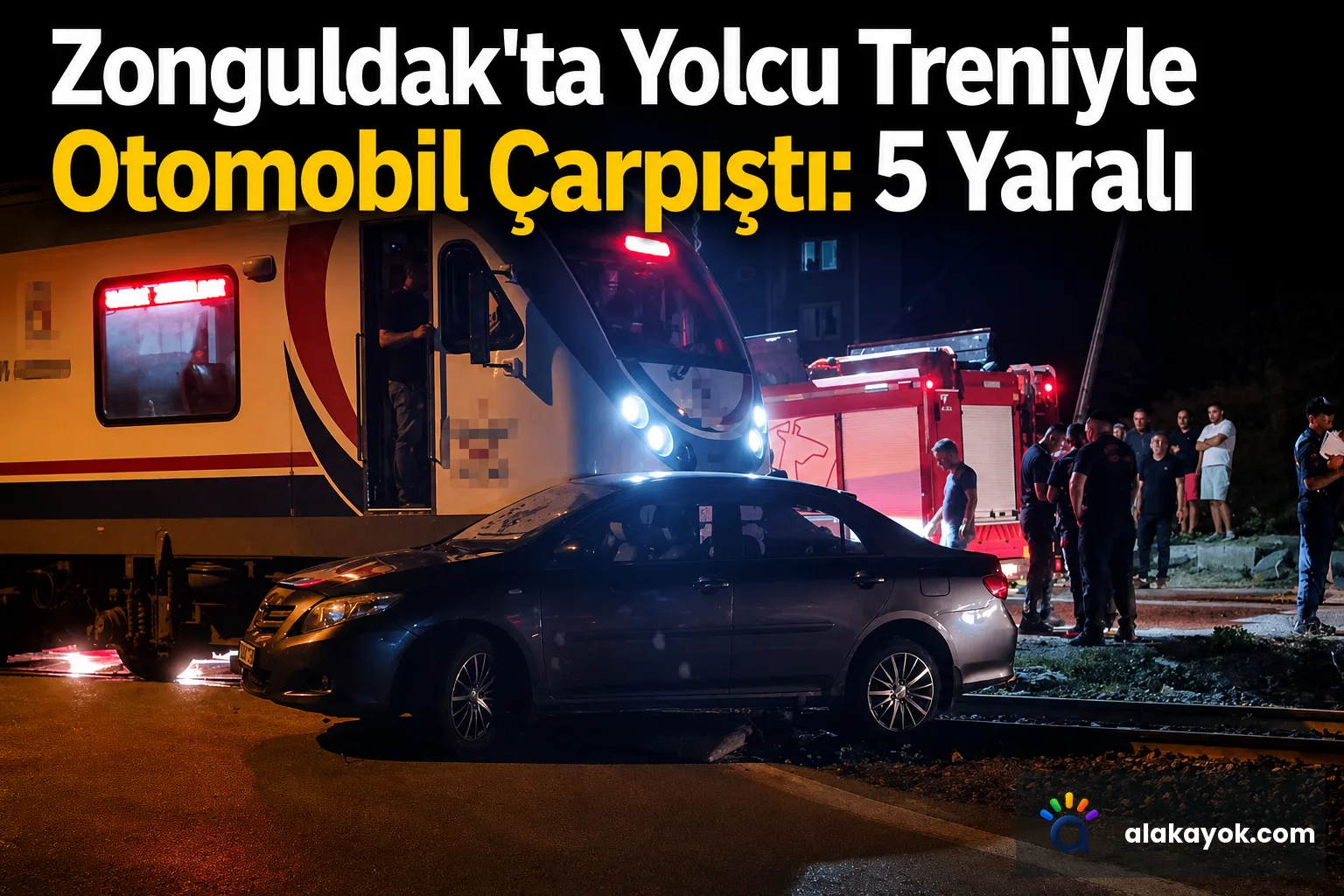 Zonguldak'ta Yolcu Treniyle Otomobil Çarpıştı: 5 Yaralı